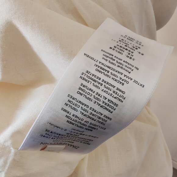 Zimmermann Drape Midi Dress In Mermaid Toile A linen midi dress featuring a fitt - Picture 12 of 12